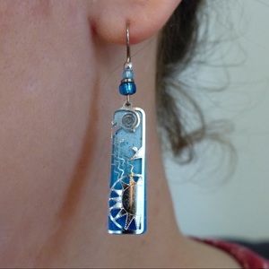 Blue Earrings. Barely Worn.